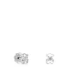 Pendientes de oro blanco con diamantes Silueta