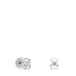 Pendientes de oro blanco con diamantes Silueta