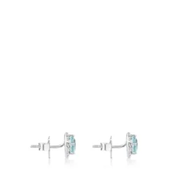 Pendientes de oro blanco y topacio azul Color Kings