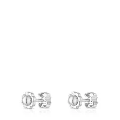 Pendientes de oro blanco con diamantes Silueta