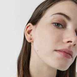 Pendientes de oro blanco con diamantes Silueta