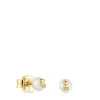Pendientes de oro con perla y motivo oso Bold Bear