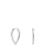 Pendientes de plata cortos con aro púa Basics