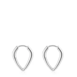 Pendientes de plata cortos con aro púa Basics