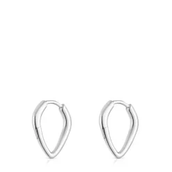 Pendientes de plata cortos con aro púa Basics