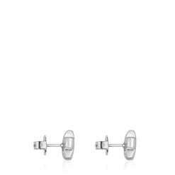 Pendientes de plata flor Bold Motif