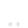 Pendientes de plata y nácar 0,7cm. TOUS Color