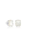 Pendientes de plata y nácar facetado motivo oso TOUS Color