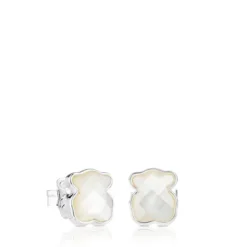 Pendientes de plata y nácar facetado motivo oso TOUS Color