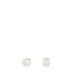 Pendientes de plata y nácar 0,7cm. TOUS Color