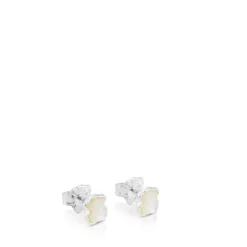 Pendientes de plata y nácar 0,7cm. TOUS Color