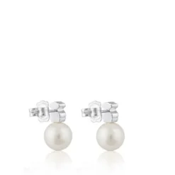 Pendientes de plata y perlas cultivadas motivo oso Sweet Dolls