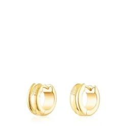 Pendientes doble aro con baño de oro 18 kt sobre plata TOUS Fellow