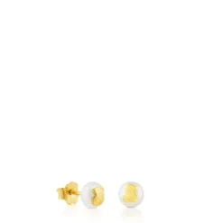 Pendientes en oro y perla cultivada Bear