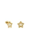Pendientes estrella con baño de oro 18 kt sobre plata Bickie
