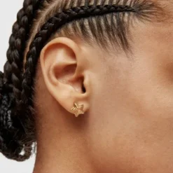 Pendientes estrella con baño de oro 18 kt sobre plata Bickie