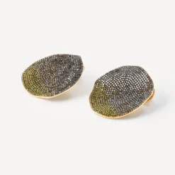 Pendientes grandes ATELIER Nenufar de oro y diamantes amarillos