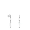 Pendientes largos ovales de oro blanco con diamantes Les Classiques