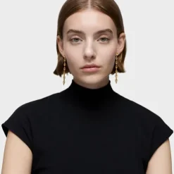 Pendientes logo largos con baño de oro 18 kt sobre plata 30 mm TOUS MANIFESTO