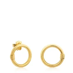Pendientes medianos con baño de oro 18 kt sobre plata Hold