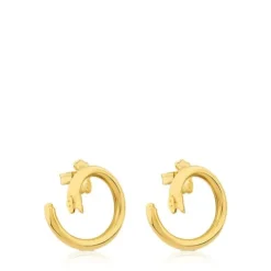 Pendientes medianos con baño de oro 18 kt sobre plata Hold