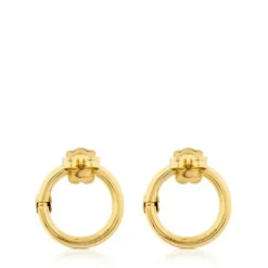 Pendientes medianos con baño de oro 18 kt sobre plata Hold