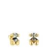 Pendientes motivo oso con baño de oro 18 kt sobre plata y espinela verde creada en laboratorio 13 mm Color Bear LGG