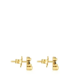 Pendientes motivo oso con baño de oro 18 kt sobre plata y espinela verde creada en laboratorio 8 mm Color Bear LGG
