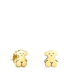 Pendientes oso con baño de oro 18 kt sobre plata Sweet Dolls