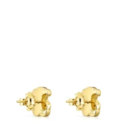 Pendientes oso con baño de oro 18 kt sobre plata Sweet Dolls