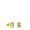 Pendientes oso de oro y nácar XXS