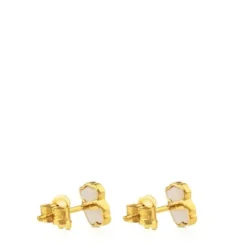 Pendientes oso de oro y nácar XXS