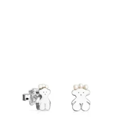 Pendientes oso de plata y perlas Real Sisy