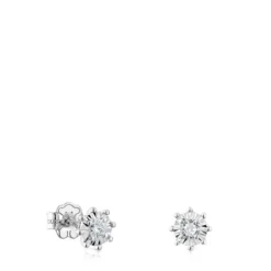 Pendientes pequeños de oro blanco y diamantes 0,30 ct Les Classiques