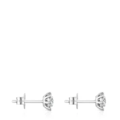 Pendientes pequeños de oro blanco y diamantes 0,30 ct Les Classiques