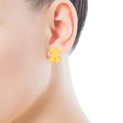 Pendientes pequeños de oro motivo oso Sweet Dolls