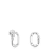 Pendientes pequeños de plata Hold Oval