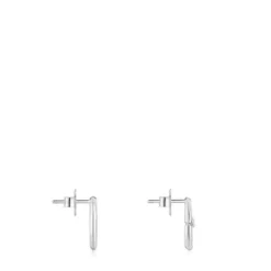 Pendientes pequeños de plata Hold Oval