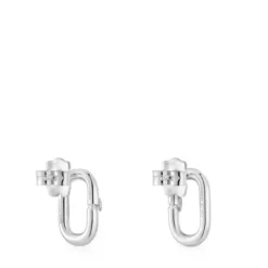 Pendientes pequeños de plata Hold Oval