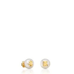 Pendientes perla cultivada motivo oso de oro TOUS Bear