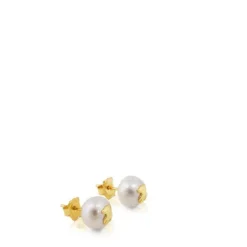 Pendientes perla cultivada motivo oso de oro TOUS Bear