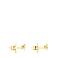 Pendientes trepadores osos con baño de oro 18 kt sobre plata Straight