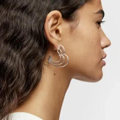 Pendientes triple corazón de plata Bickie