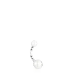 Piercing de ombligo TOUS Pearl de acero y perlas