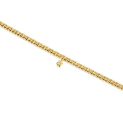 Pulsera cadena barbada con baño de oro 18 kt sobre plata Bold Bear