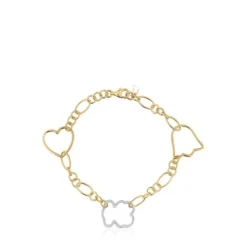Pulsera cadena bicolor con motivos New Silueta