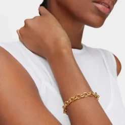 Pulsera cadena con baño de oro 18 kt sobre plata Basicos