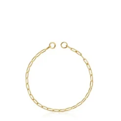 Pulsera cadena con baño de oro 18 kt sobre plata Hold Oval