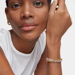 Pulsera cadena con baño de oro 18 kt sobre plata Basicos