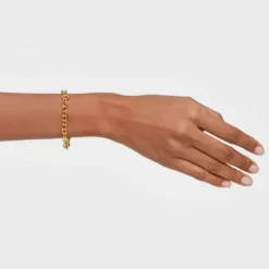 Pulsera cadena con baño de oro 18 kt sobre plata Basicos